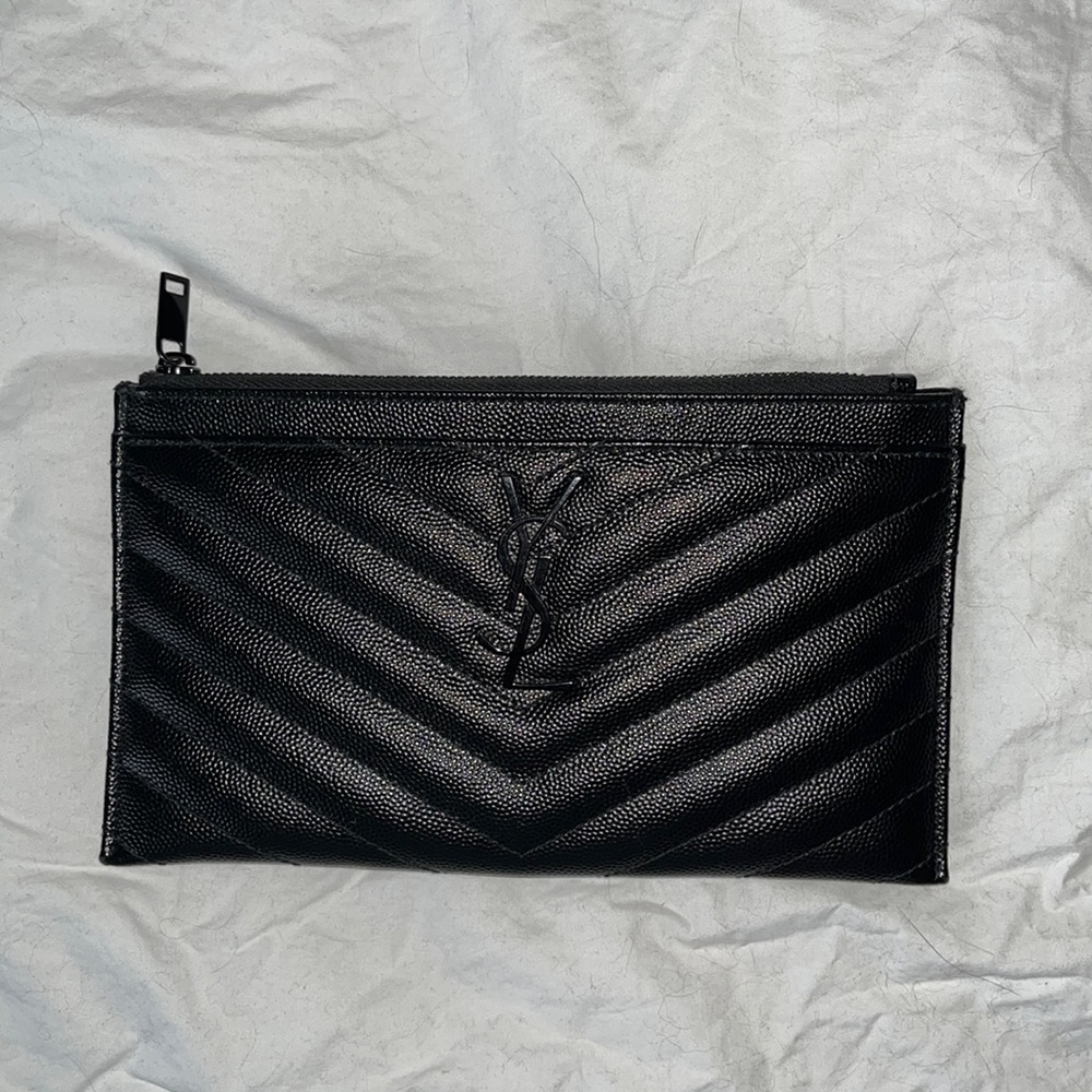 NEW YSL all black clutch/ bill pouch